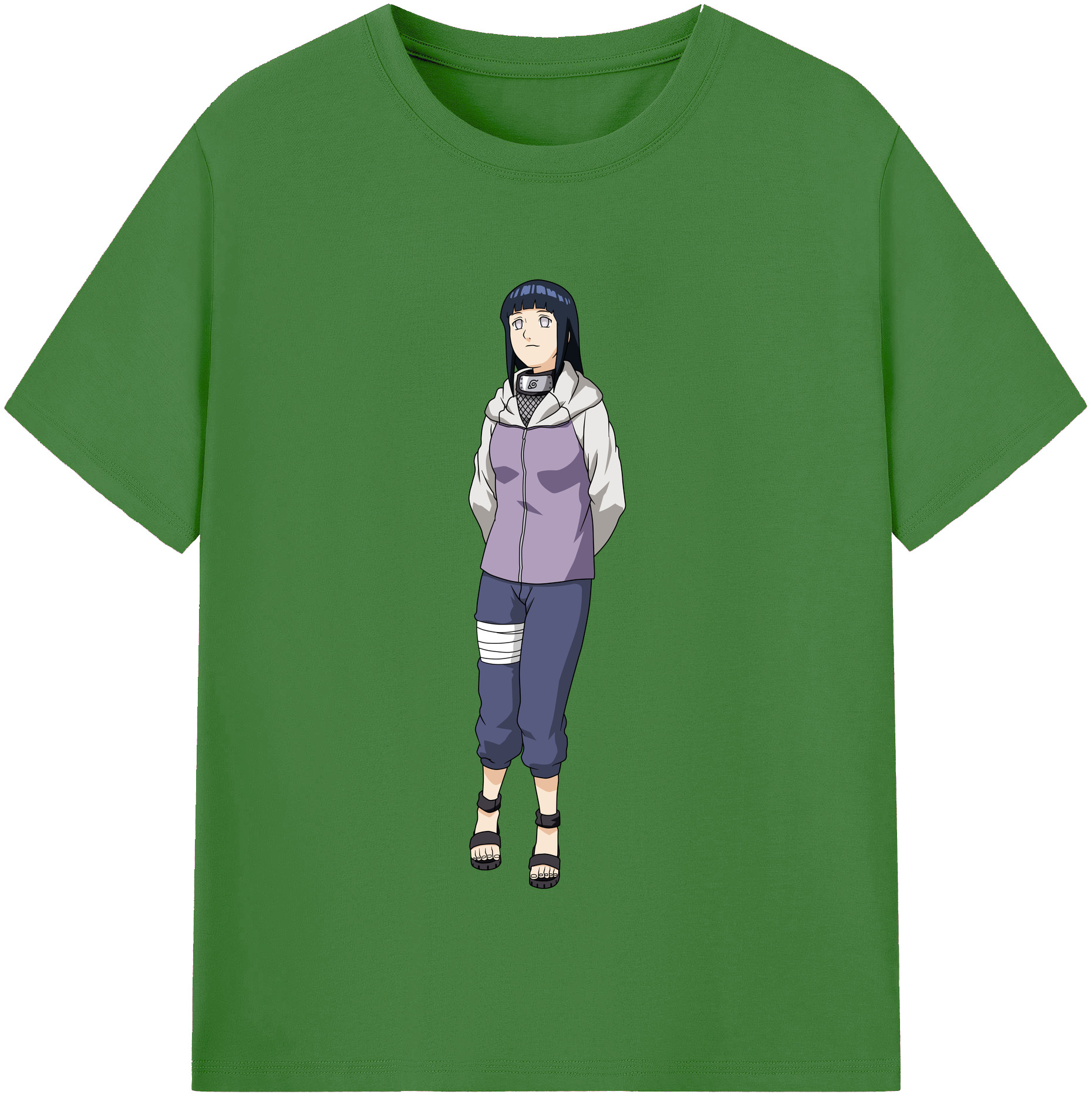 （画像用） NARUTO -ナルト- 日向ヒナタ Hyūga Hinata レディースカジュアルプリントTシャツ（綿100％）